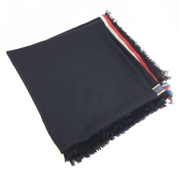 LOUIS VUITTON MP1702 LV logo Large fringe shawl scarf Stole/Shawl - Picture 13 of 15